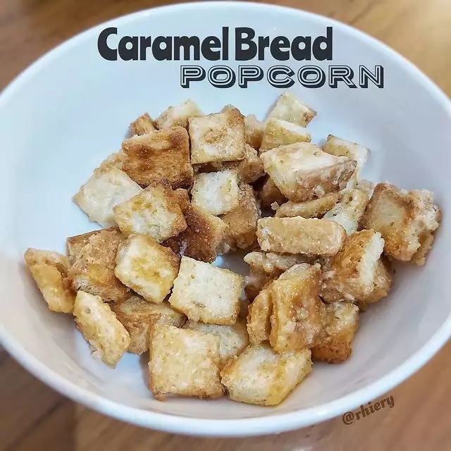 olahan roti tawar : caramel bread popcorn
