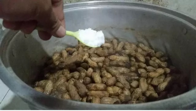 masukkan garam ke dalam rebusan kacang tanah masukkan garam ke dalam rebusan kacang tanah