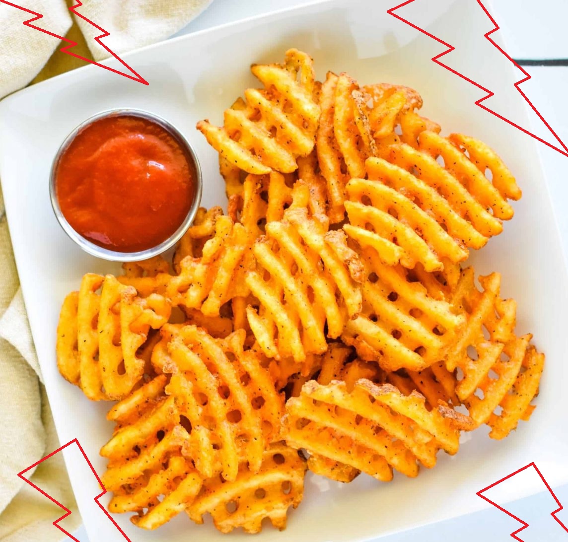 kentang goreng waffle fries jenis kentang goreng : waffle fries