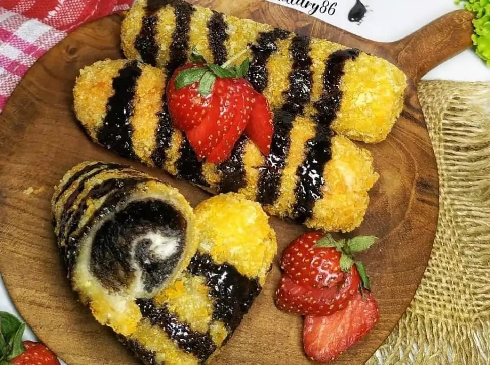 olahan roti tawar : Roti goreng cokelat keju